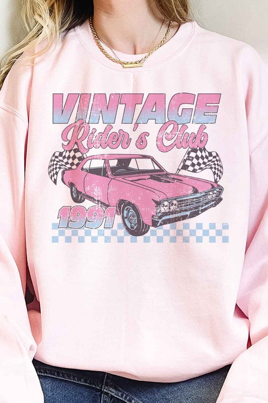 VINTAGE RIDERS CLUB OVERSIZED GRAPHIC SWEATSHIRT