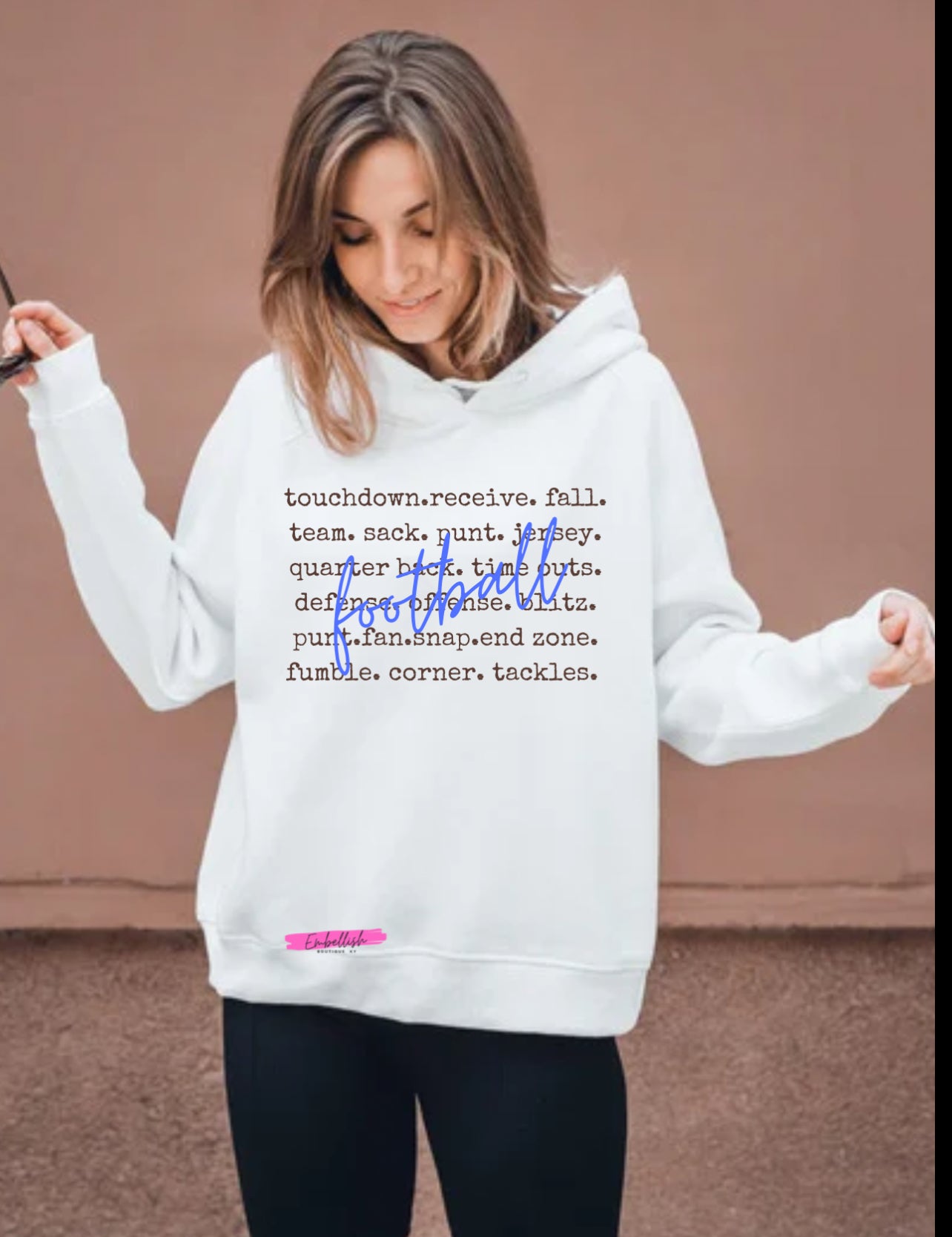 CUSTOM COLORS - Football Typography - Sports Words Shirt