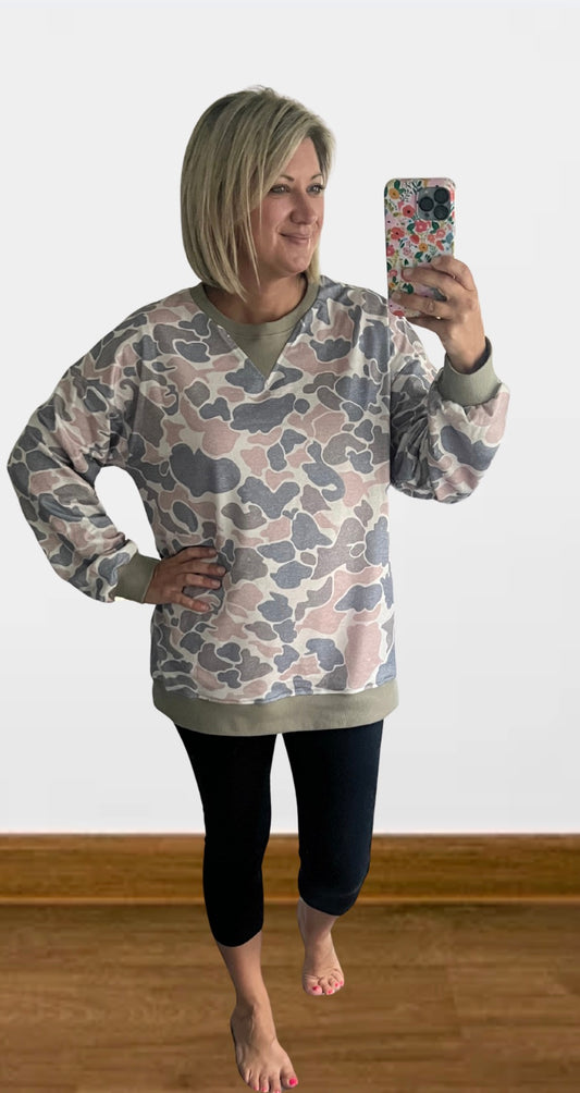 Camo Pullover Soft Sweatshirt - Preorder (closes 8/14)