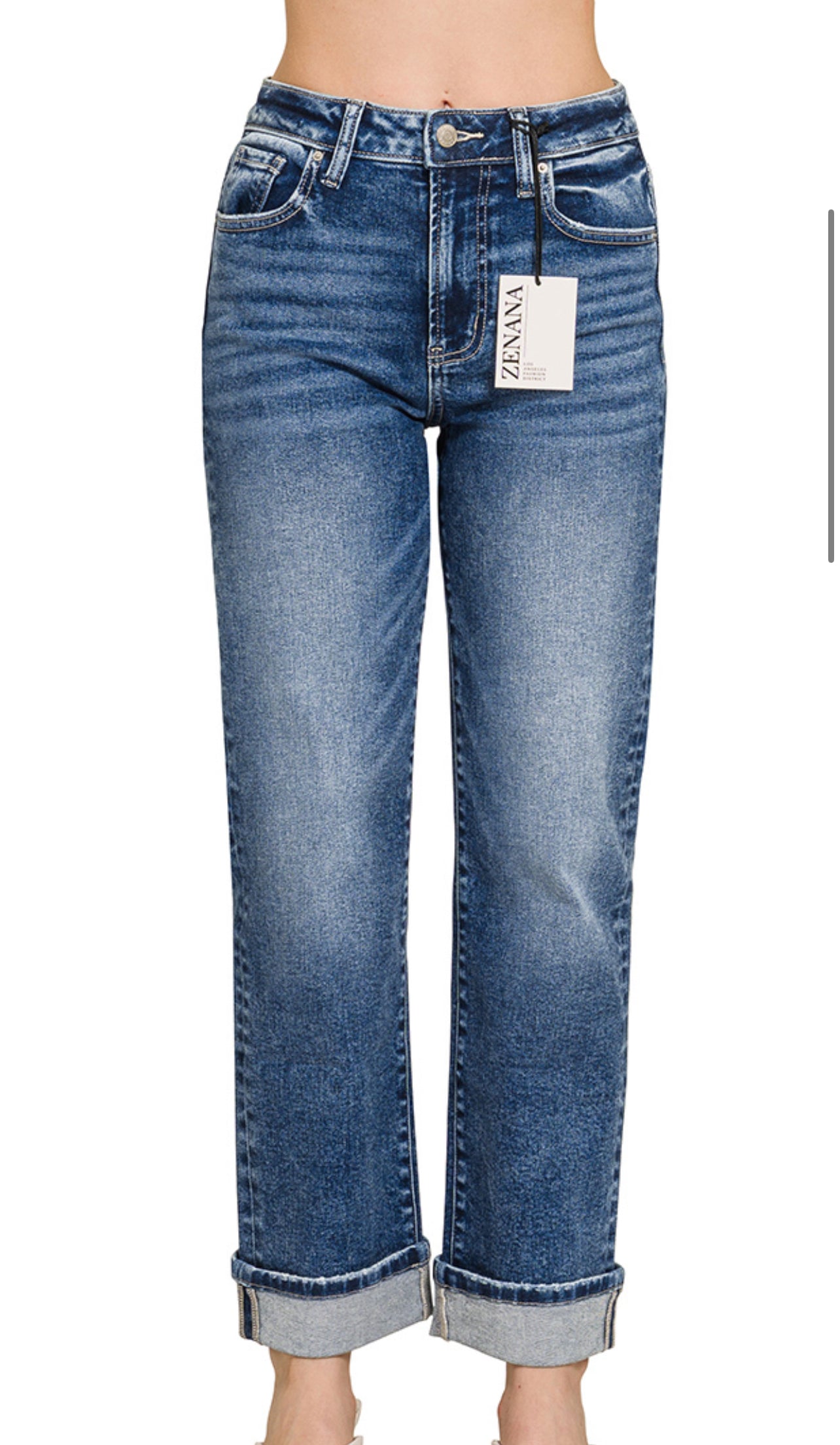 ZENANA cuffed straight jeans - Pre-order closes 8/22