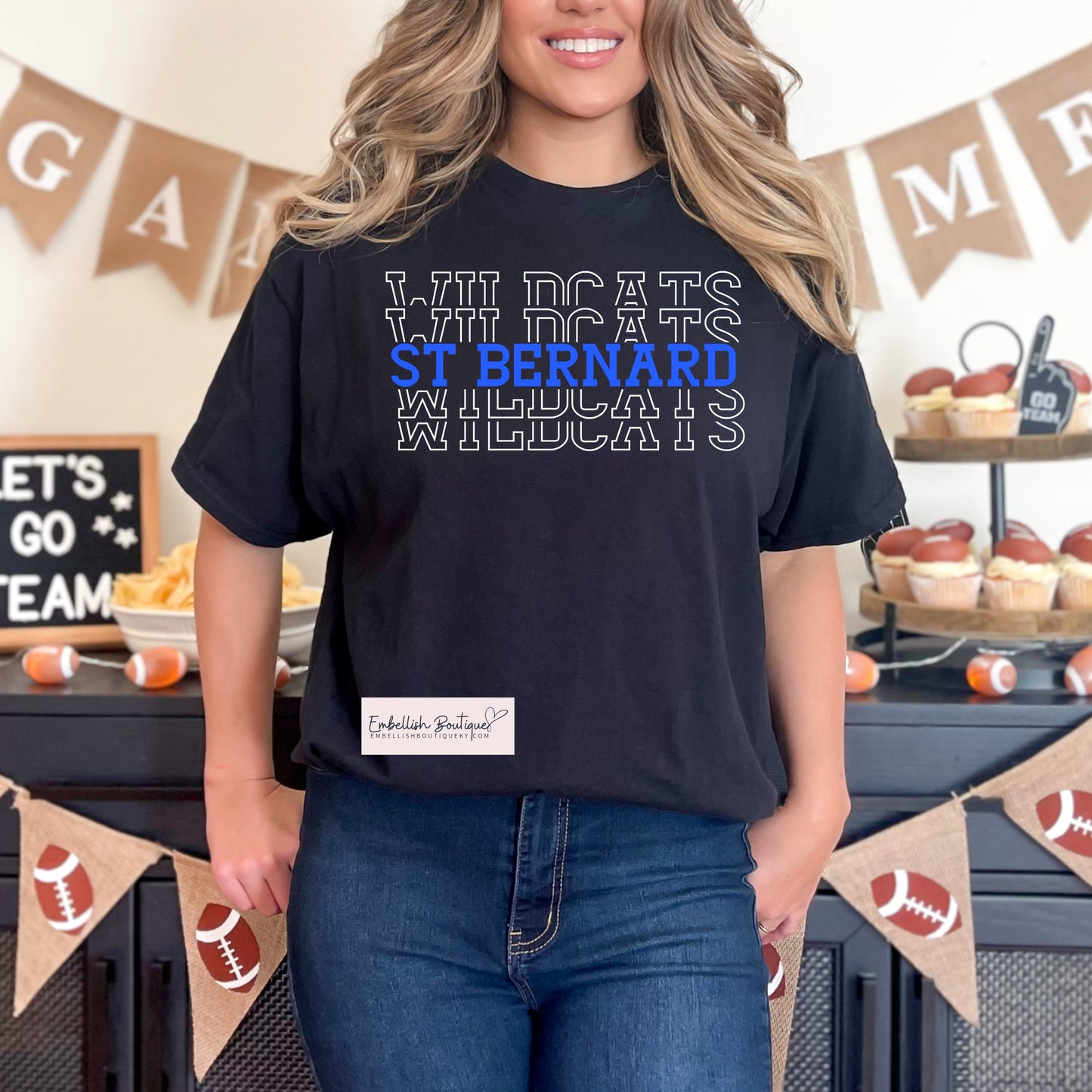 St. Bernard Wildcats - Stacked Tee, Sweatshirt or Hoodie