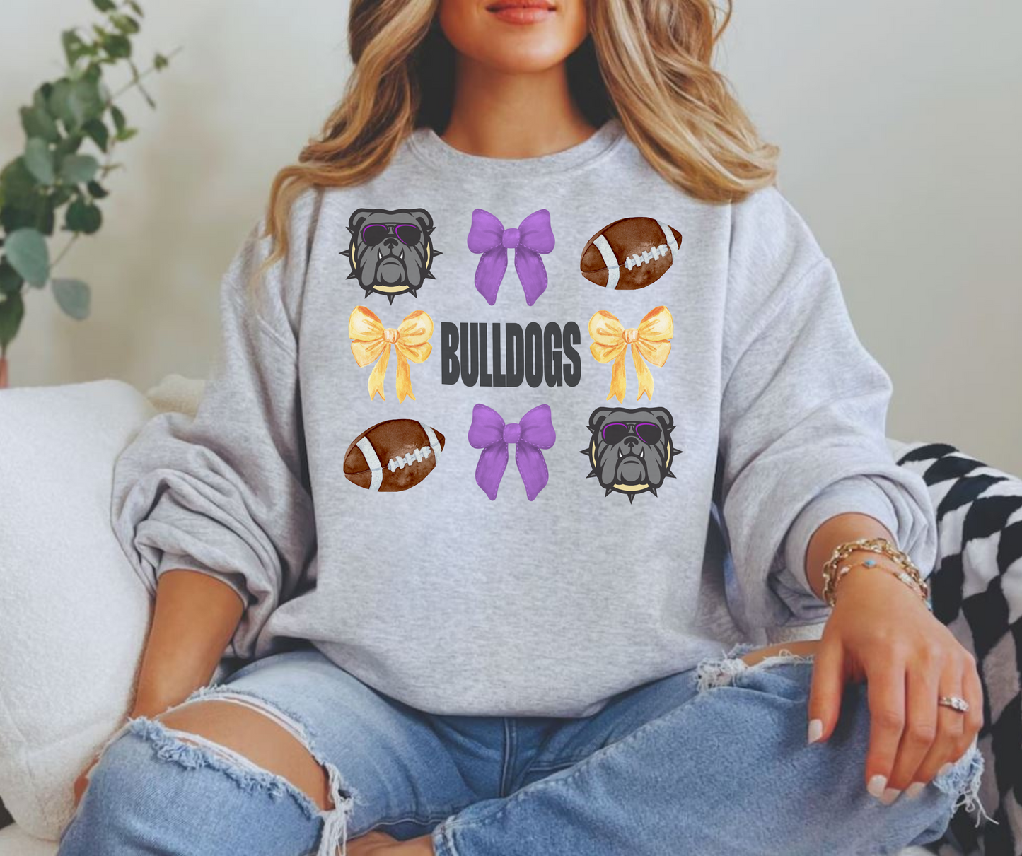 Bulldogs Coquette Football Shirt - Mascot tee, sweatshirt or hoodie