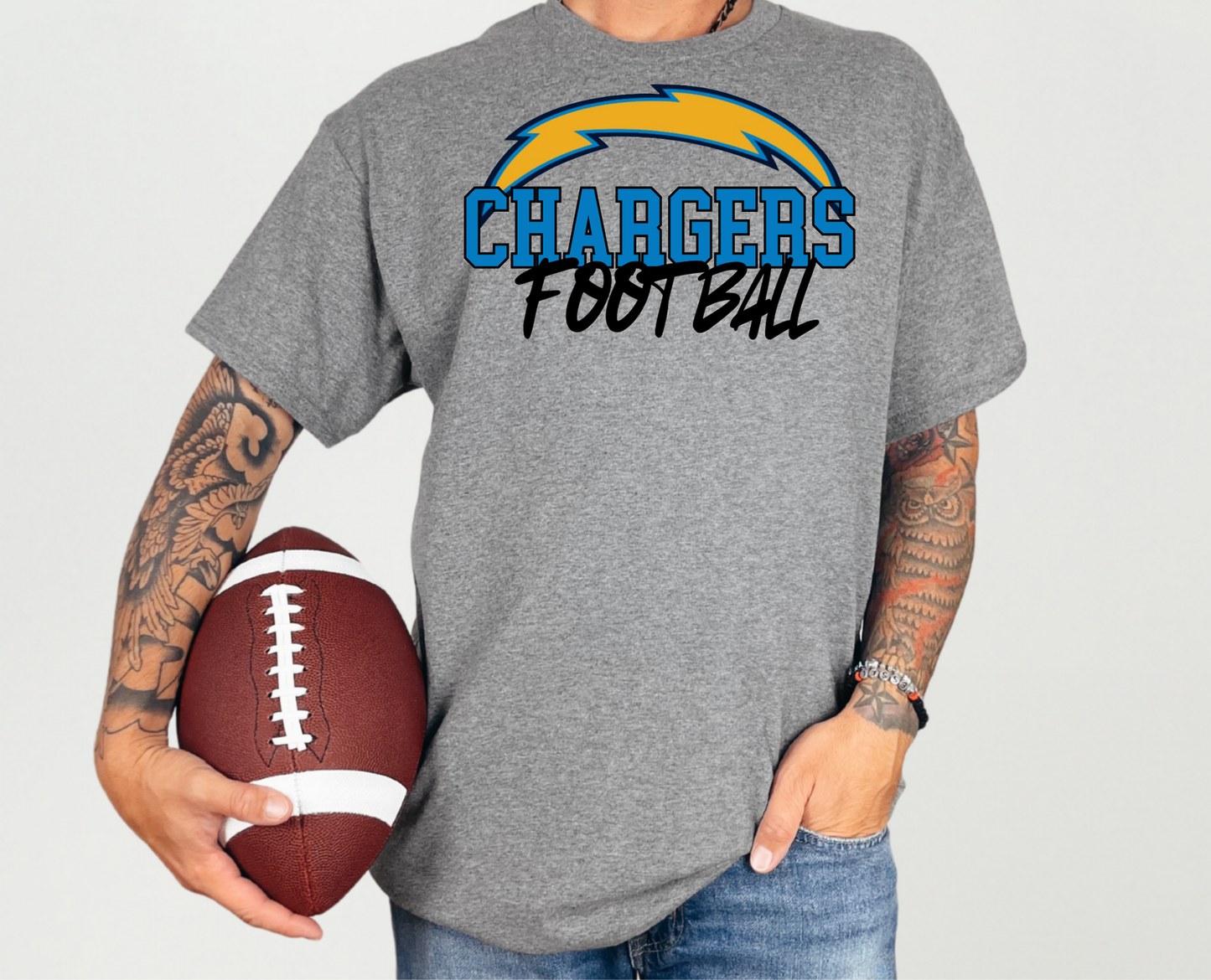 Chargers Football - Yellow Bolt