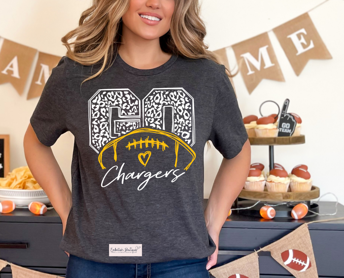 Go Chargers - White Leopard Football