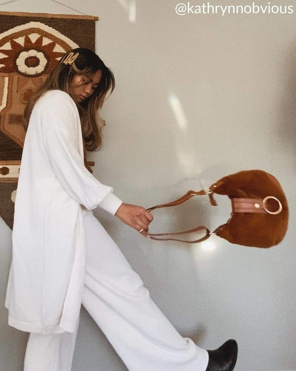 Brown Vegan Fur Shoulder Bag