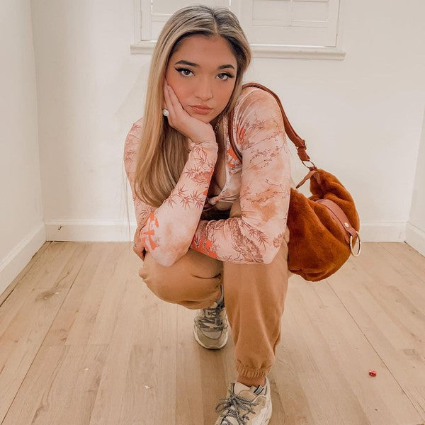 Brown Vegan Fur Shoulder Bag