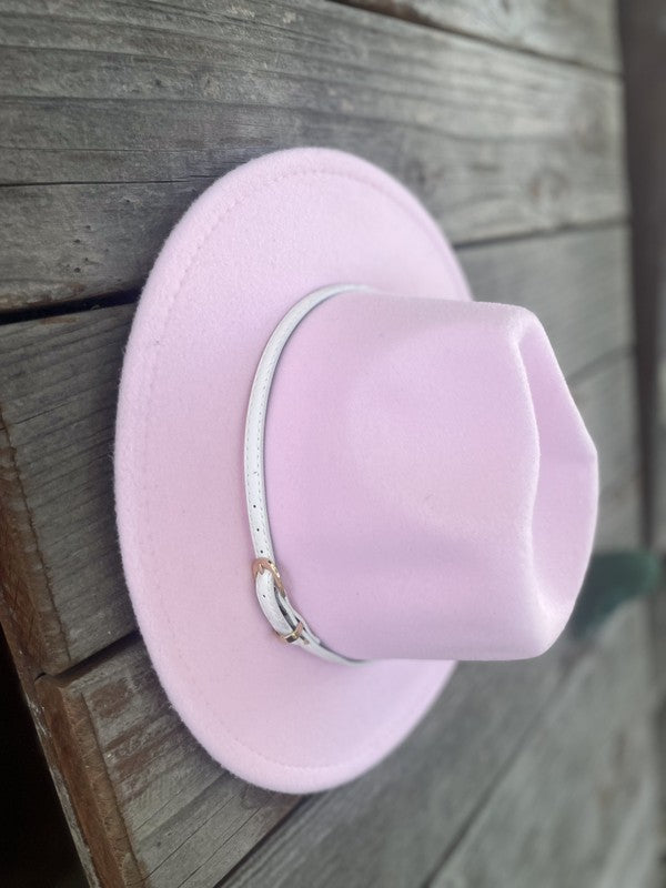 VEGAN FELT PANAMA WITH LEATHER BELT