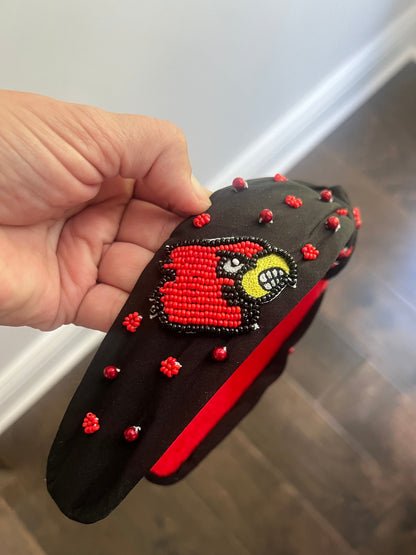 UofL Cardinals Custom Made Beaded Headband