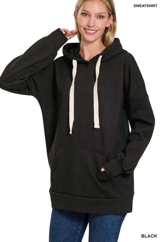 OVERSIZED HOODIE LONGLINE SWEATSHIRT