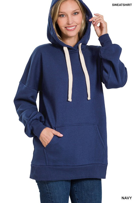 OVERSIZED HOODIE LONGLINE SWEATSHIRT