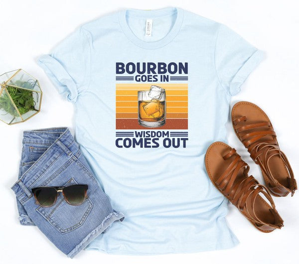 Bourbon Goes In Wisdom Comes Out Softstyle Tee