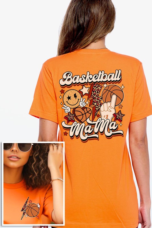 Retro Basketball Mama Front Back Graphic T Shirts