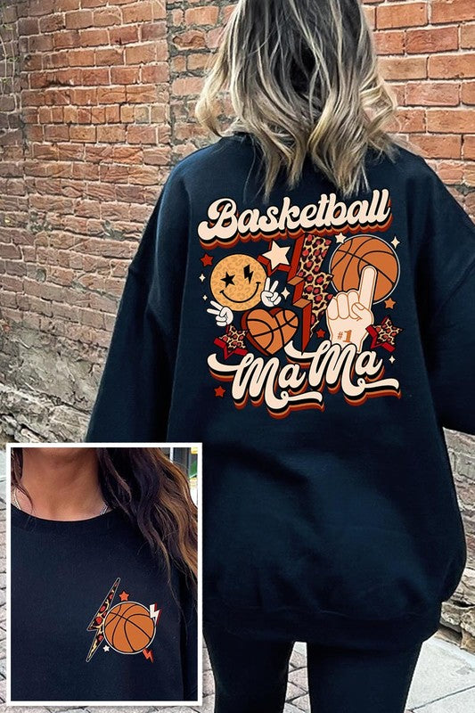 Basketball Front Back Graphic Fleece Sweatshirts