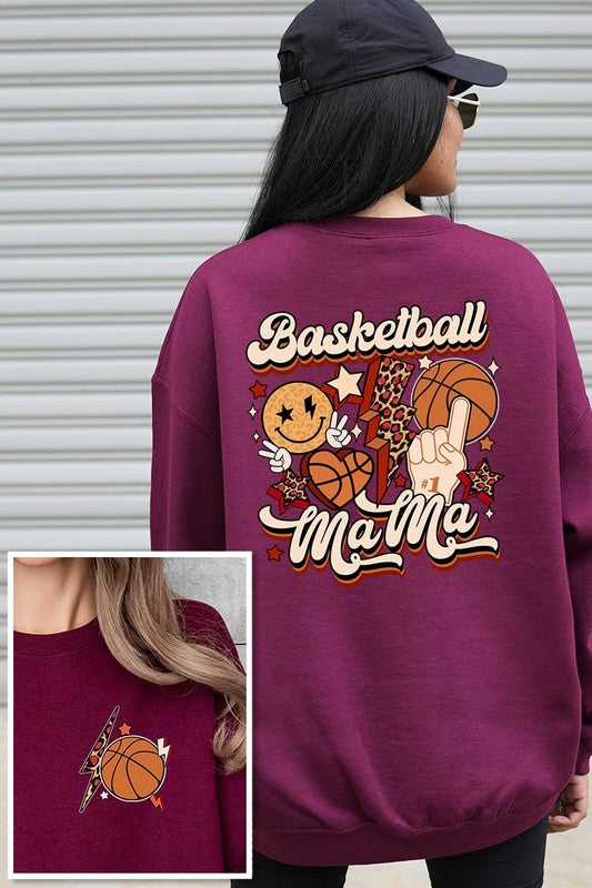 Basketball Front Back Graphic Fleece Sweatshirts