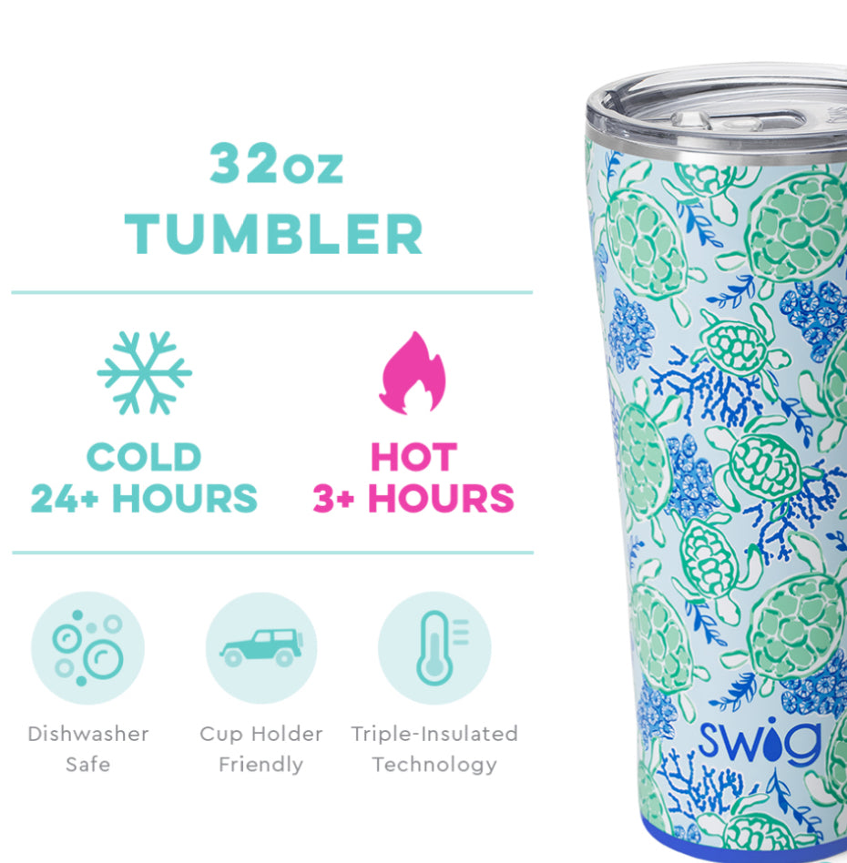 SWIG Shell Yeah 32oz tumbler - Turtles (Ready to Ship)