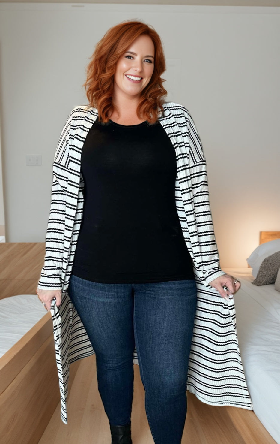 Black Stripe Cardigan