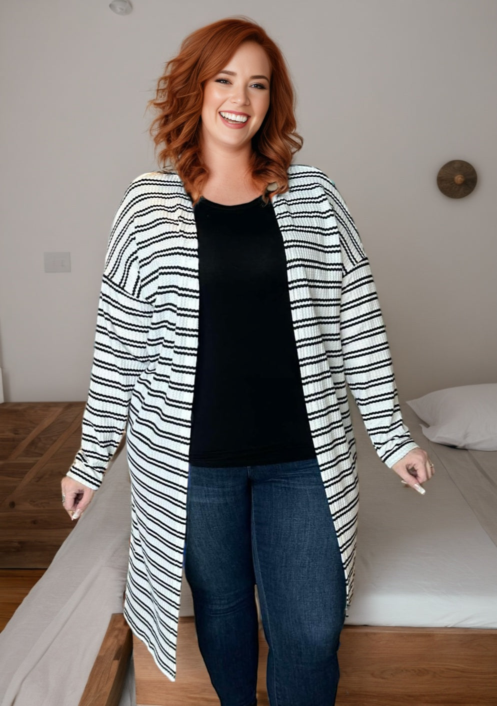 Black Stripe Cardigan