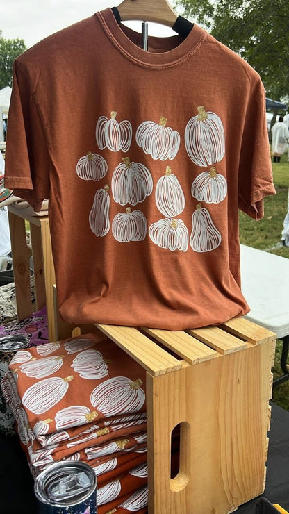 White Sketch Pumpkin Tee or Sweatshirt