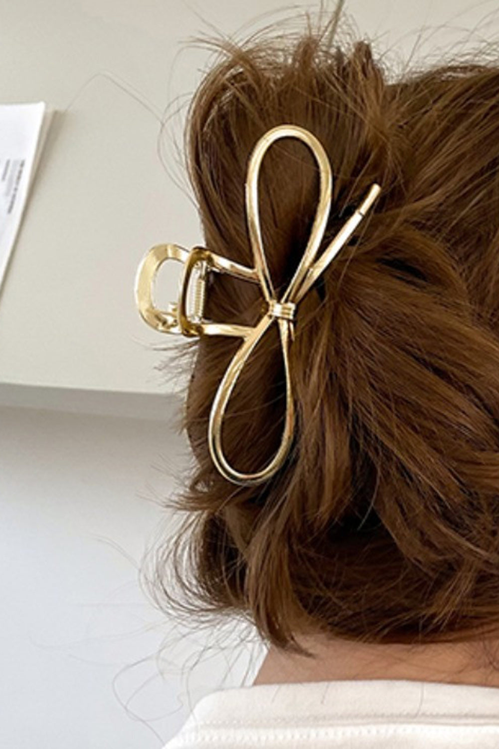 Gold Bow Hair Claw Clip