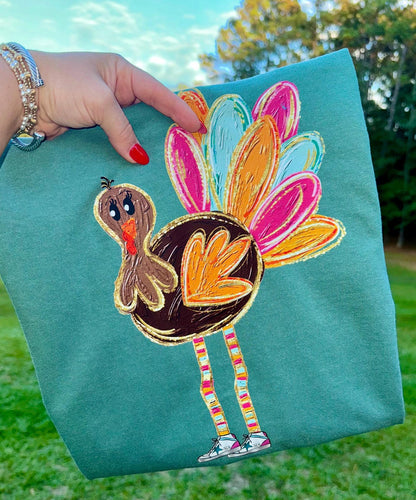 Stripey Leg Turkey - Tee or Sweatshirt