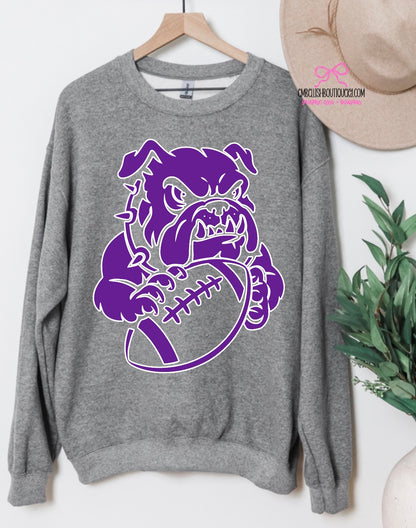 Bulldog Football - tee, sweatshirt or hoodie, Youth and Adult