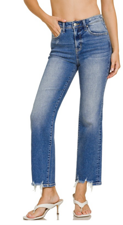 ZENANA distressed hem jeans - Pre-order closes 8/22