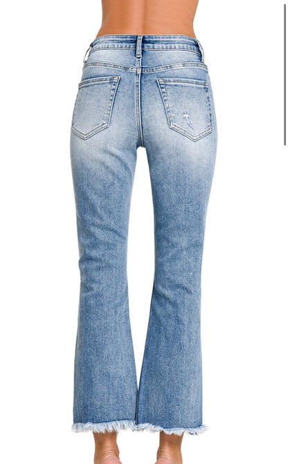 ZENANA high-rise raw hem jeans - Pre-order closes 8/22