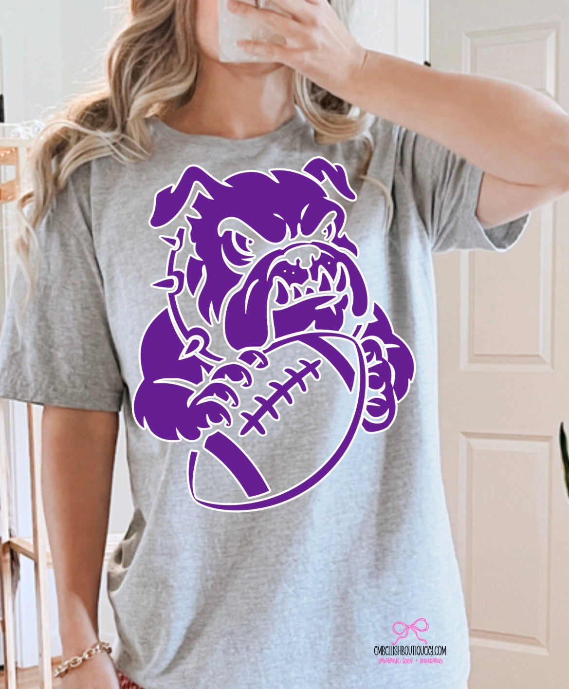 Bulldog Football - tee, sweatshirt or hoodie, Youth and Adult