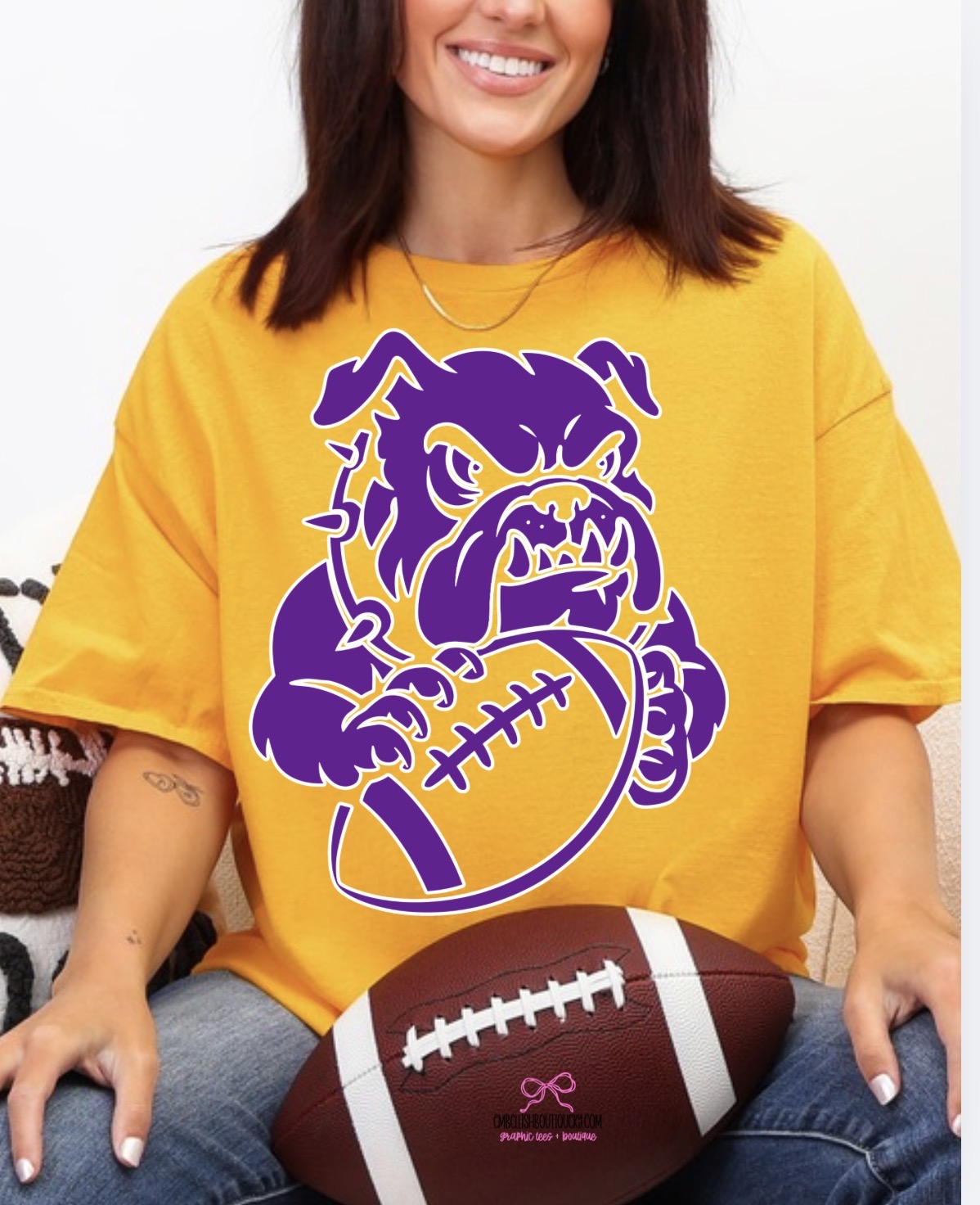 Bulldog Football - tee, sweatshirt or hoodie, Youth and Adult