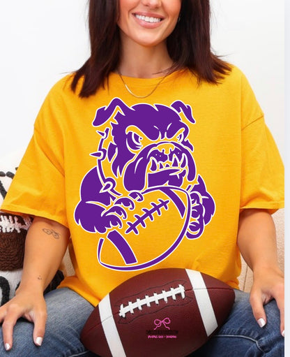 Bulldog Football - tee, sweatshirt or hoodie, Youth and Adult