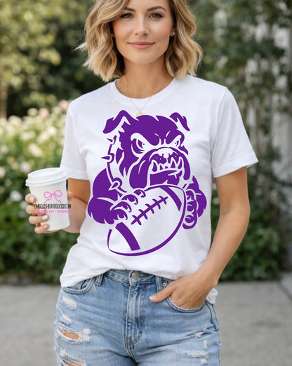 Bulldog Football - tee, sweatshirt or hoodie, Youth and Adult