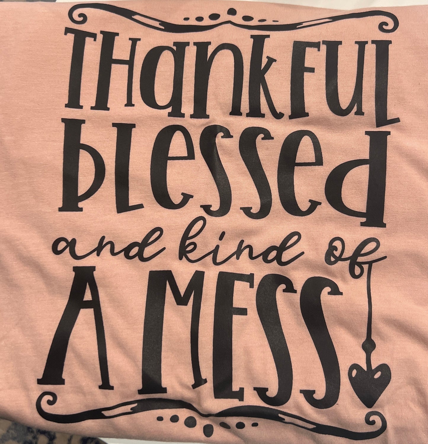 $5 Deal - Thankful, Blessed Mess Short Sleeve Tee