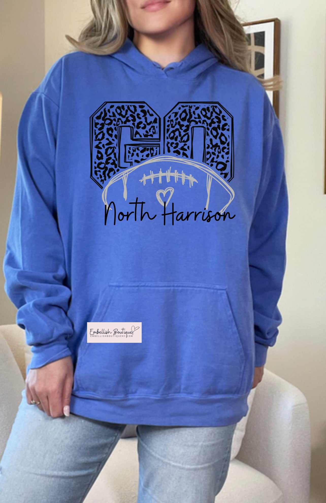 North Harrison - Go Leopard Football - tee, sweatshirt or hoodie