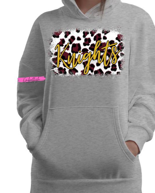 Leopard Print Faux Bleach Splatter - Knights Sports (White Leopard)