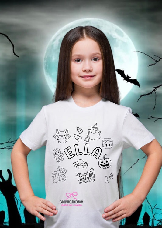 Kids Custom Name Coloring Tee