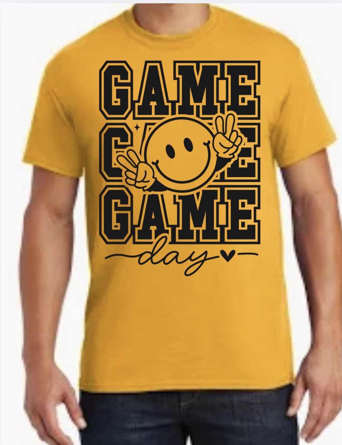 Game Day Smiley - Tee, Sweatshirt or Hoodie