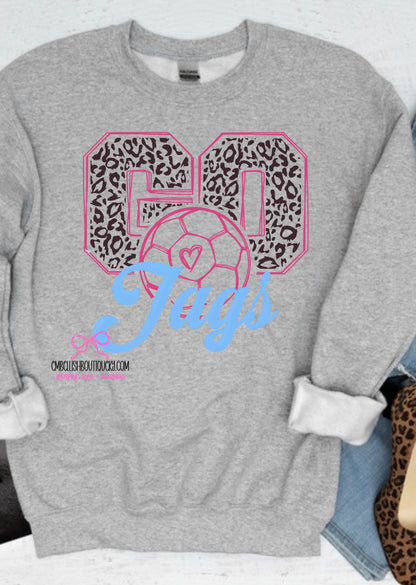 CUSTOM - GO Leopard SOCCER - Any Colors - Tee or Sweatshirt