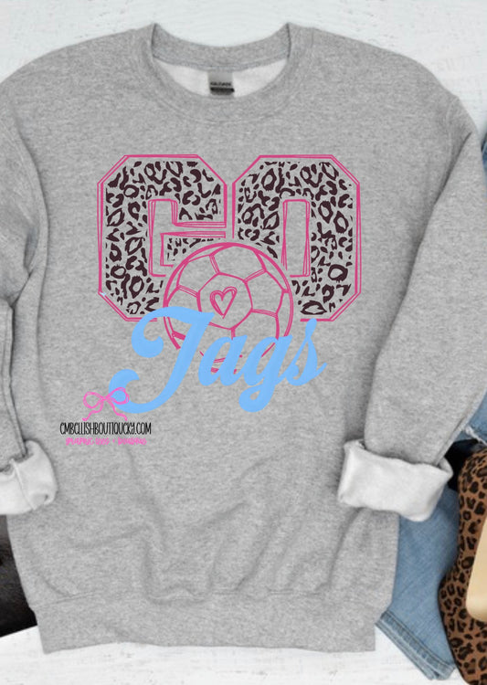 CUSTOM - GO Leopard SOCCER - Any Colors - Tee or Sweatshirt