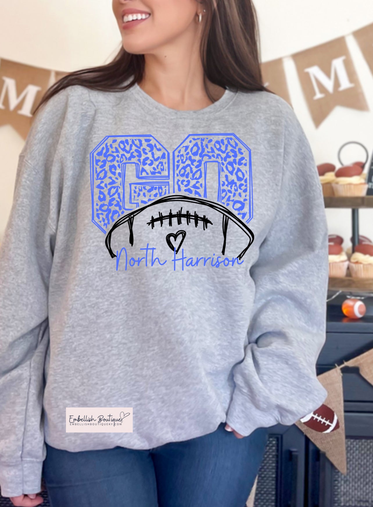 North Harrison - Go Leopard Football - tee, sweatshirt or hoodie