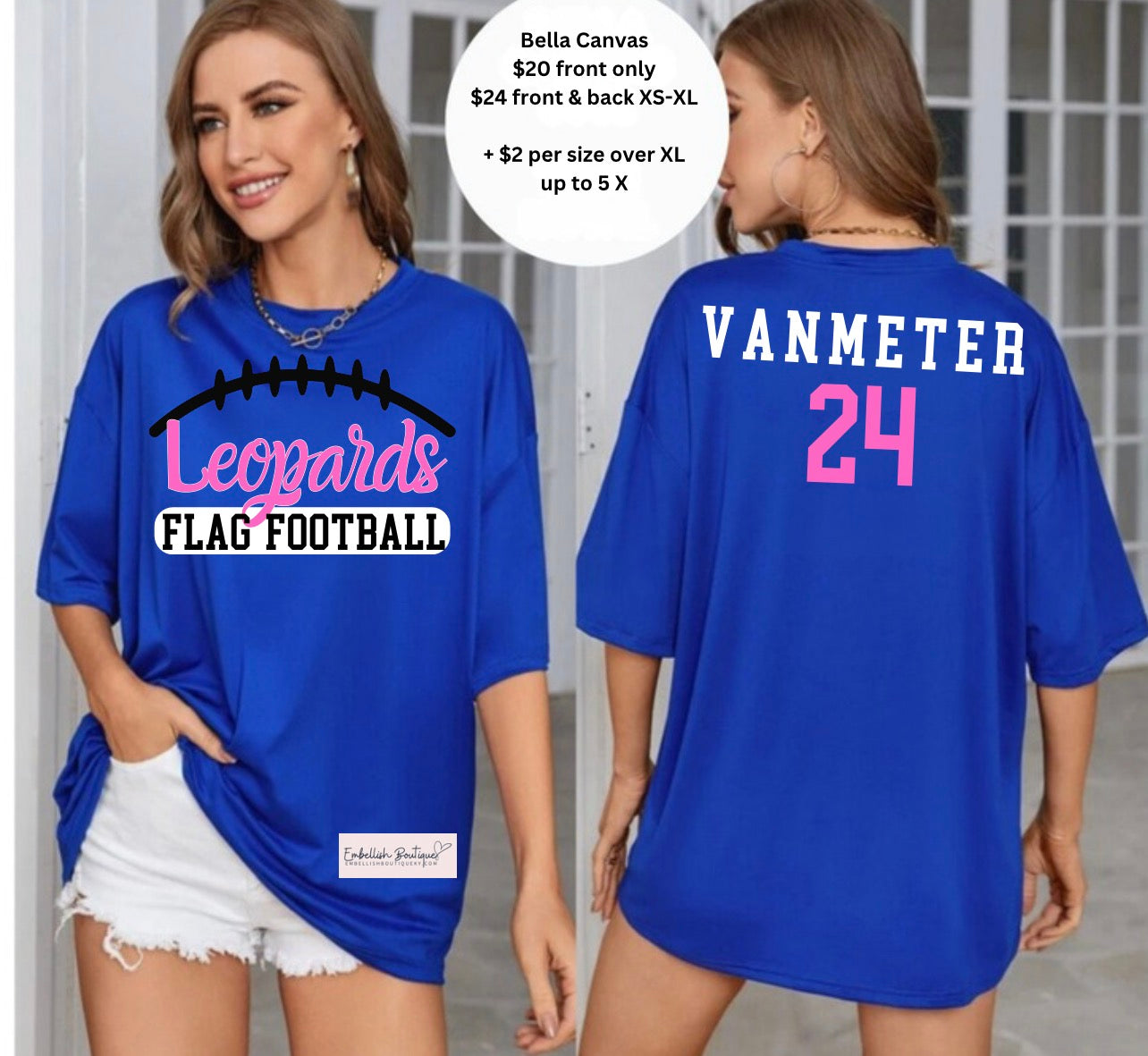 Leopards Flag Football - Custom Tee or Sweatshirt