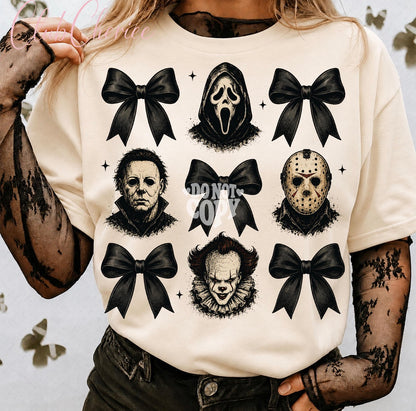 Halloween Scary Movie Bows - tee or sweatshirt
