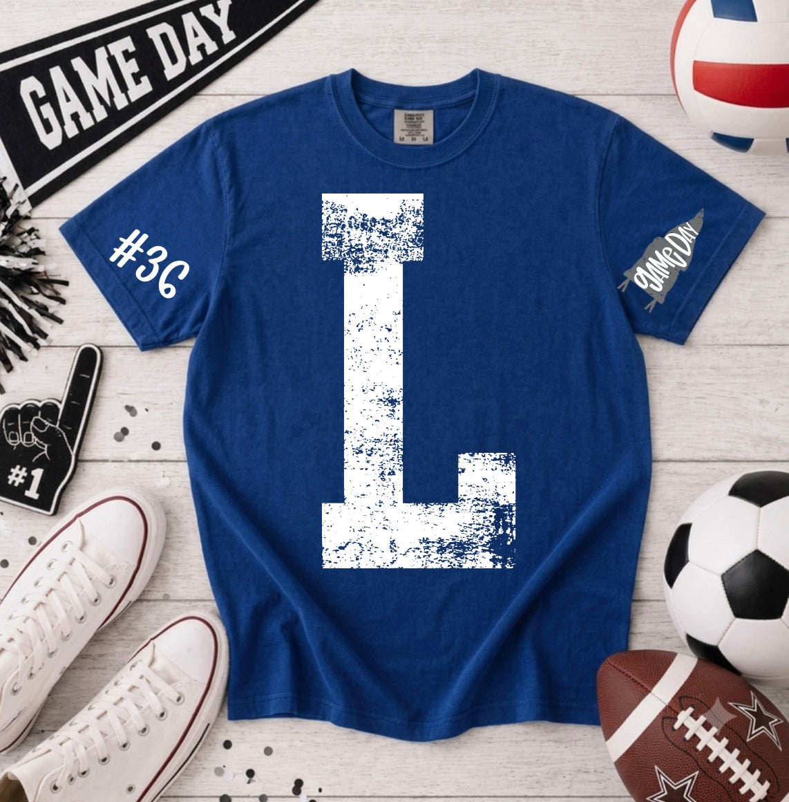 Custom Distressed Letter Tee