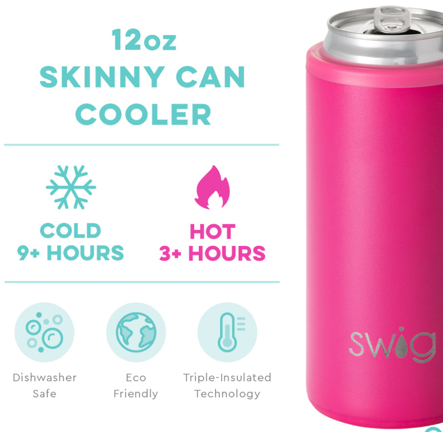 Pink SKINNY CAN COOLER (12OZ) - SWIG (Ready to Ship)