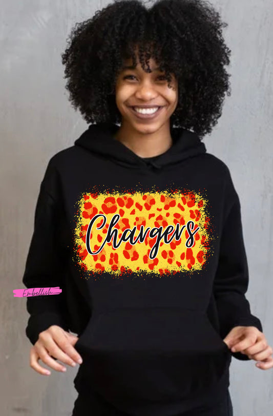 Faux Leopard Bleach - Chargers (Red Leopard)