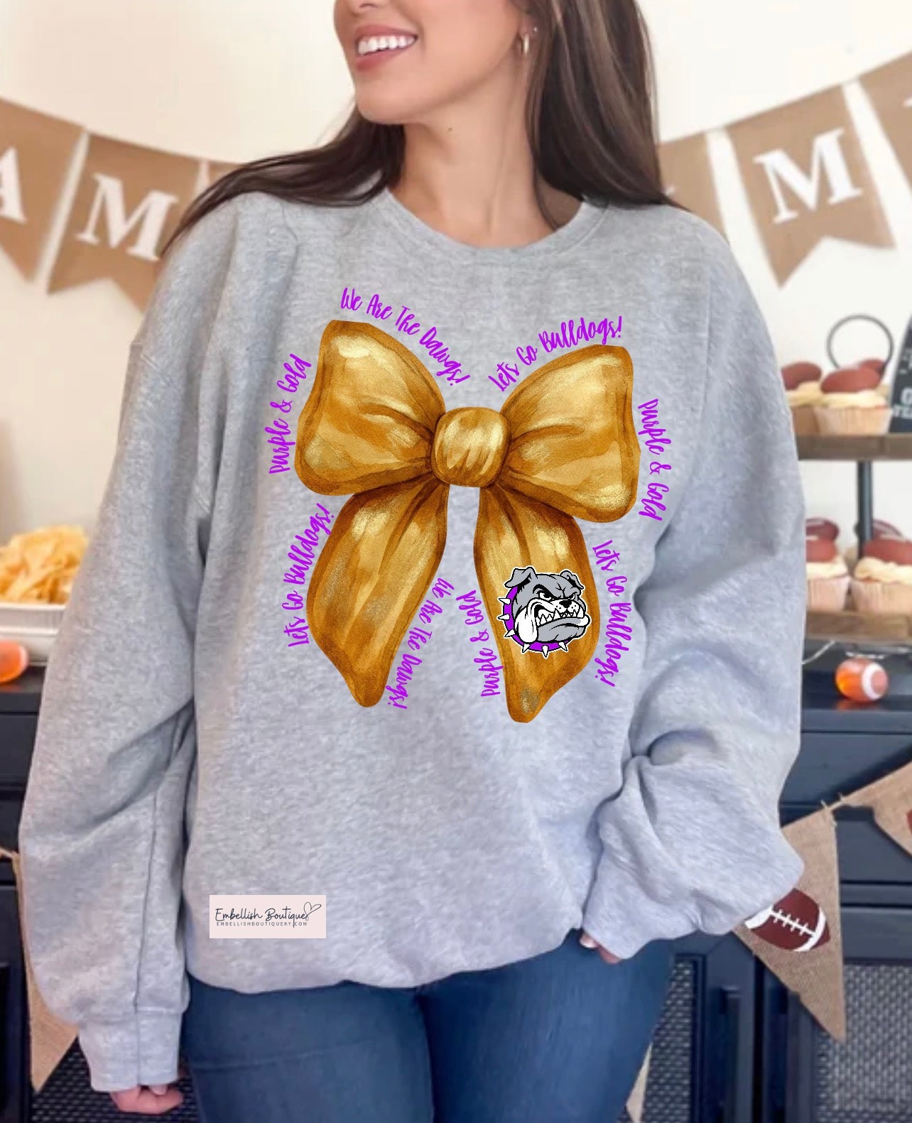 CUSTOM Coquette Bow - Go Team