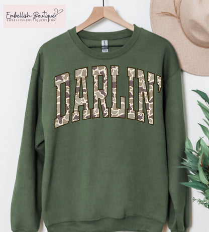 Gildan Camo Darlin’ Graphic Tee or Sweatshirt