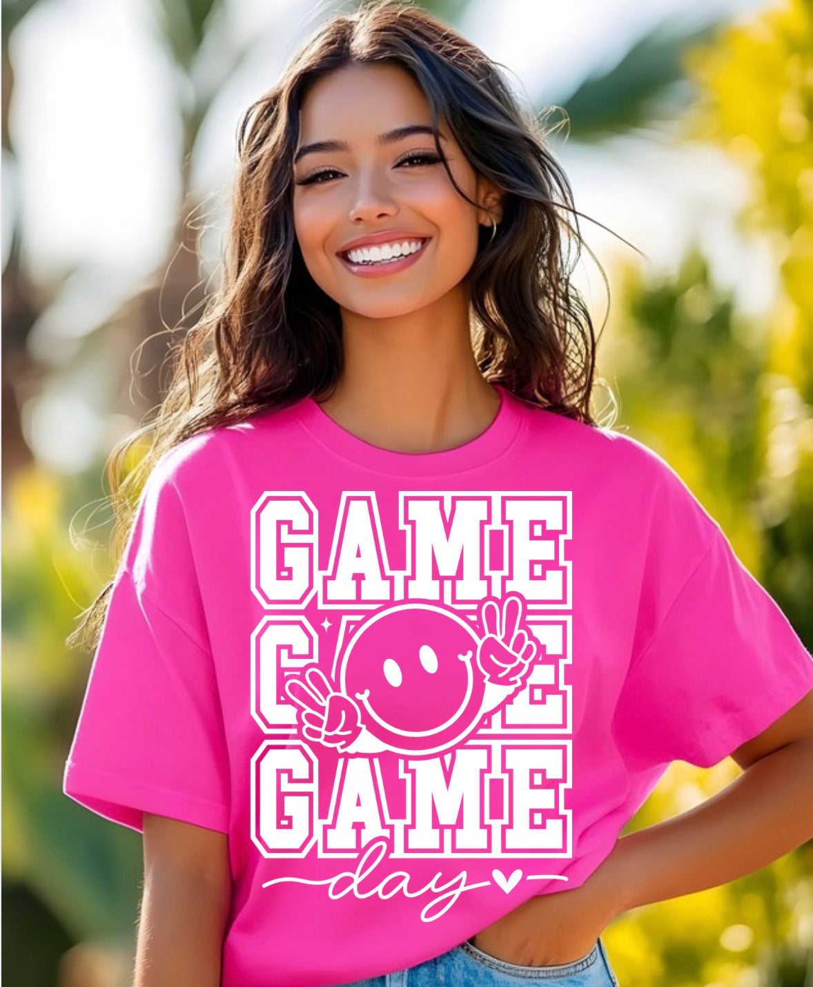 Game Day Smiley - Tee, Sweatshirt or Hoodie