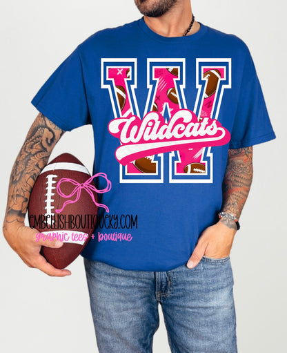 Pink Wildcats Football - tee, sweatshirt or hoodie, Youth and Adult