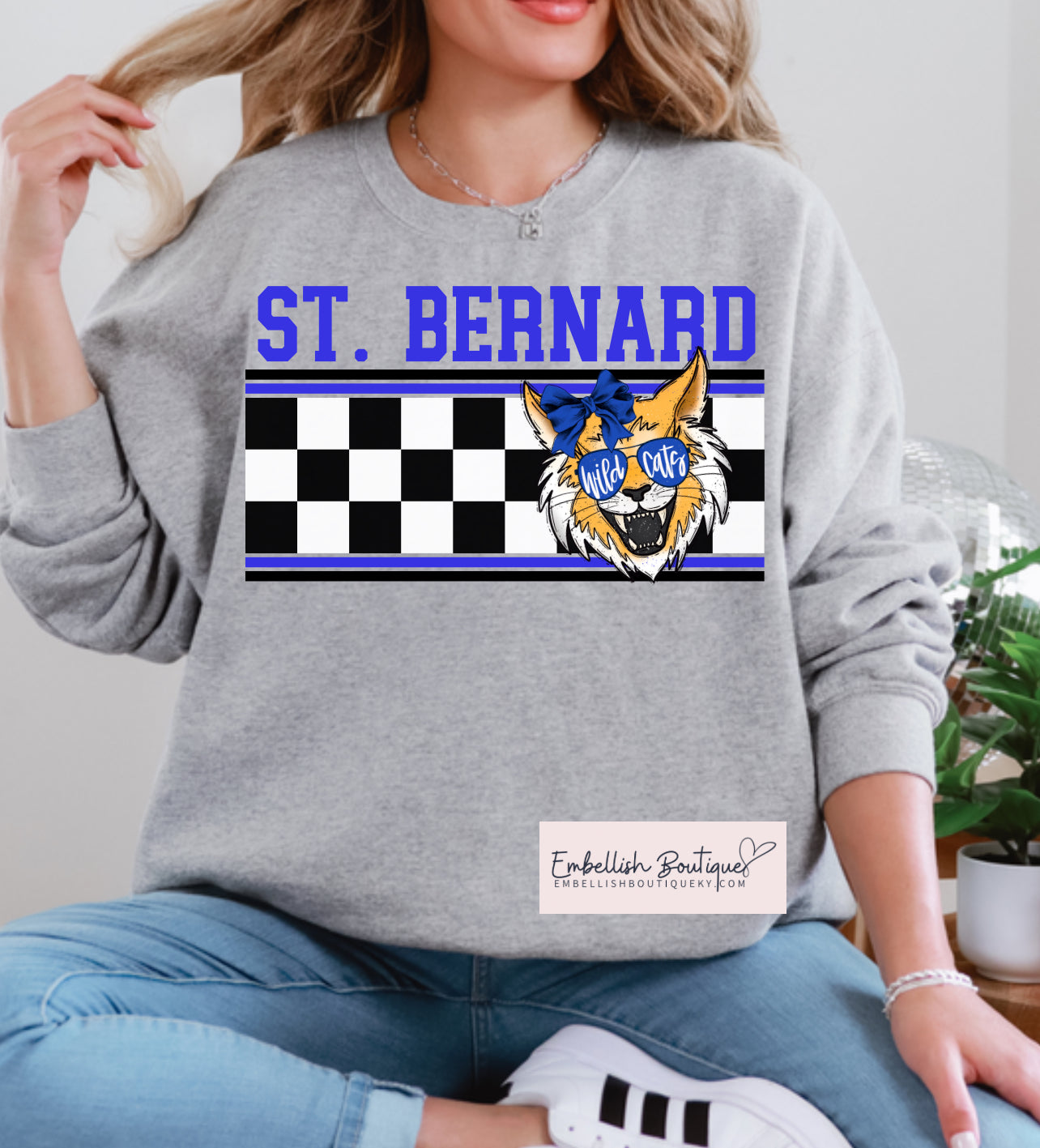 St. Bernard - Black Checkered Girly Wildcat