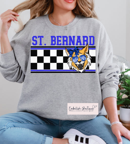 St. Bernard - Black Checkered Girly Wildcat